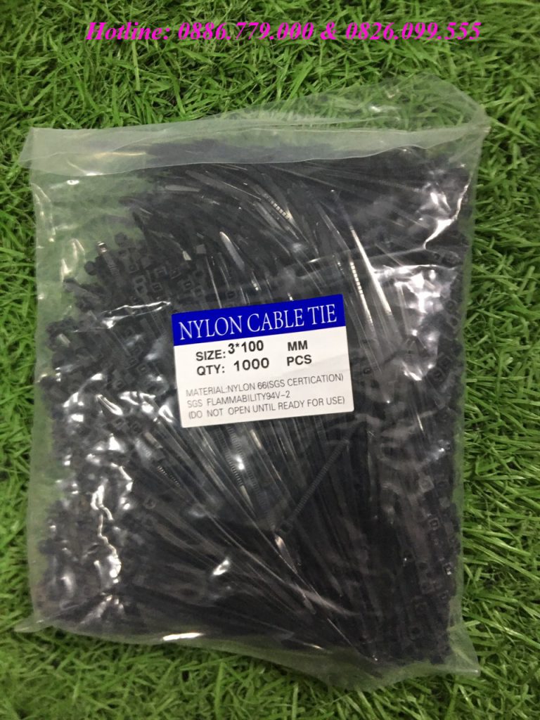 Bán Lạt nhựa 100mm, Dây rút nhựa 3x100mm, Dây thít nhựa màu đen